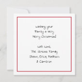 松の針と熱いココアメリークリスマス カード (裏面)