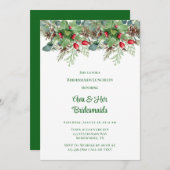 松の針レッドベリーブリデスメイド昼食会 招待状 (正面/裏面)