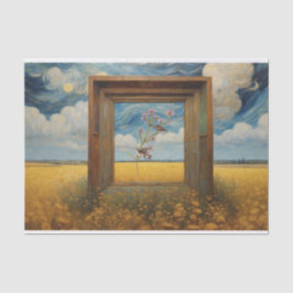 松の鳥オンピンクの花の枝のデコページ 薄葉紙