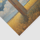 松の鳥オンピンクの花の枝のデコページ 薄葉紙 (詳細)