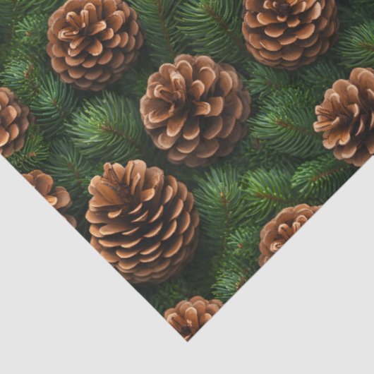 松ぼっくりとスプリースの枝のデコパージュ 薄葉紙 (詳細)