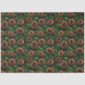 松ぼっくりとスプリースの枝のデコパージュ 薄葉紙 (正面)