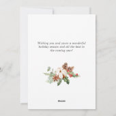 松ぼっくりとヒマラヤ杉のリース 楽しいクリスマスの挨拶 シーズンカード (裏面)