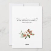 松ぼっくりと松の木のリース 楽しいクリスマスの挨拶 シーズンカード (裏面)