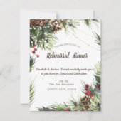 松ぼっくりと松の枝 招待状 (正面)