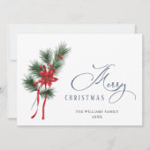 松ぼっくりと松の葉のリース クリスマスおめでとう シーズンカード (正面)