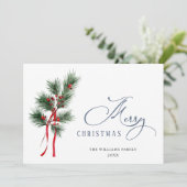 松ぼっくりと松の葉のリース 楽しいクリスマスの挨拶 シーズンカード (スタンド正面)