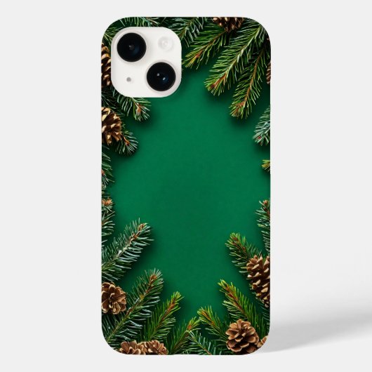 松ぼっくりと枝の冬の自然な雰囲気のデザイン Case-Mate iPhoneケース (裏面)