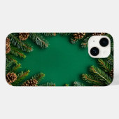松ぼっくりと枝の冬の自然な雰囲気のデザイン Case-Mate iPhoneケース (裏面 (横))