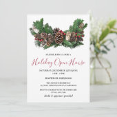 松ぼっくりと葉のクリスマスホリデーオープンハウス 招待状 (スタンド正面)