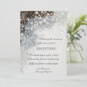 松ぼっくりと雪の結晶のウェディングパーティ 招待状 (スタンド正面)