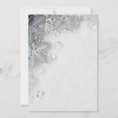 松ぼっくりと雪の結晶のウェディングパーティ 招待状 (裏面)