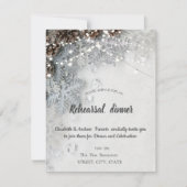 松ぼっくりと雪の結晶のリハーサルディナー 招待状 (正面)