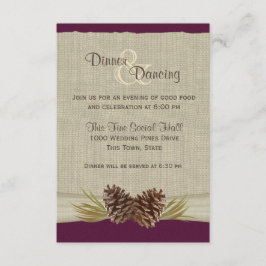 松ぼっくりと麻の実ったプルムの披露宴 招待状