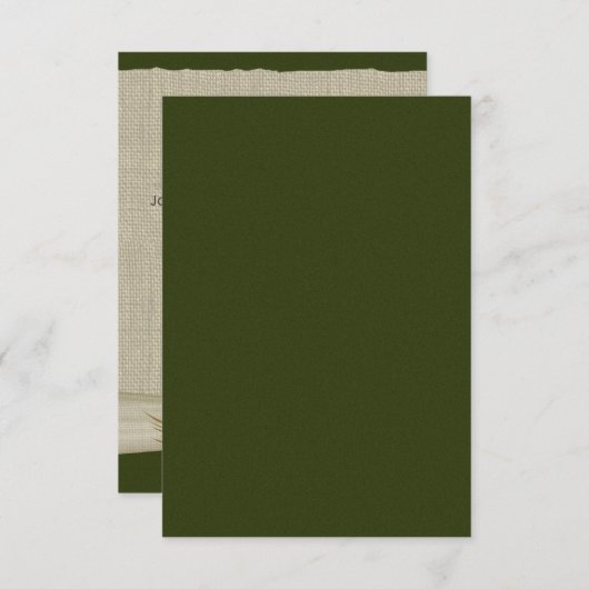 松ぼっくりと麻の緑の受付 招待状 (正面/裏面)