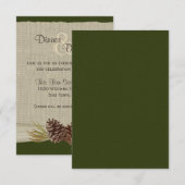 松ぼっくりと麻の緑の披露宴 招待状 (正面/裏面)