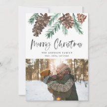 松ぼっくりクリスマス水彩ホリデー写真