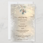 松ぼっくりストリングライト 冬の結婚式 メニューカード (正面)