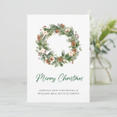 松ぼっくりリースのクリスマス企業イメージ シーズンカード (スタンド正面)