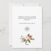 松ぼっくりリースのクリスマス企業イメージ シーズンカード (裏面)