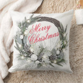 「松ぼっくりリース」クリスマス サラサラピロー クッション (ブランケット)