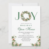 松ぼっくりリース クリスマス ホリデー オープンハウス 招待状 (正面)