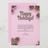 松ぼっくり付きピンク シーズンカード (正面/裏面)