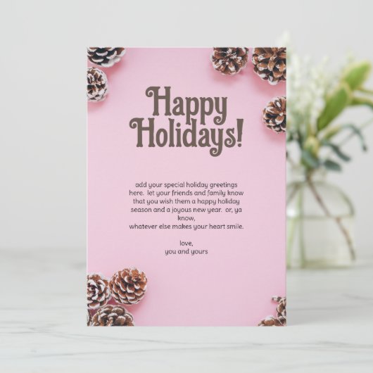 松ぼっくり付きピンク シーズンカード (スタンド正面)