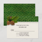 松ぼっくり冬の結婚式出欠確認カード 出欠カード (正面/裏面)