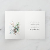 松ぼっくり水彩冬の実クリスマス シーズンカード (内部)
