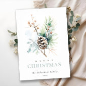 松ぼっくり水彩冬の実クリスマス シーズンカード