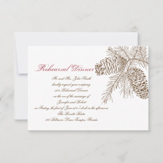 松ぼっくり自然ウェディング リハーサル 招待状 (正面)