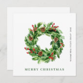 松ぼっくり クリスマスリース 法人 シーズンカード (正面/裏面)