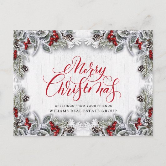 松ぼっくり クリスマス ホリデー 法人向けグリーティング ポストカード (正面)