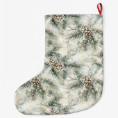 松ぼっくり グリーン クリスマス ラージクリスマスストッキング (裏面)