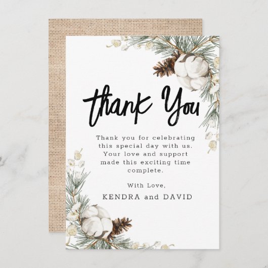 松ぼっくり スプルース フラット サンクス カード (正面/裏面)