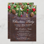 松ぼっくり ブランチ ラスティック コーポレート クリスマスパーティ 招待状 (正面/裏面)