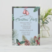 松ぼっくり ベル 雪の会社 クリスマス パーティー 招待状 (スタンド正面)