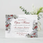 松ぼっくり ホーリー ブランチ ラスティック ホリデー オープン ハウス 招待状 (スタンド正面)