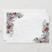 松ぼっくり ホーリー ブランチ ラスティック ホリデー オープン ハウス 招待状 (裏面)