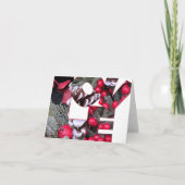 松ぼっくり 常緑樹 赤いベリー 恋愛のメモカード サンキューカード (正面)