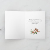 松ぼっくり 松の木のリース メリークリスマス グリーティング ホリデー シーズンカード (内部)