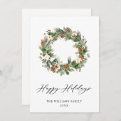 松ぼっくり 松の wreath クリスマス 楽しいクリスマスを！ (正面/裏面)