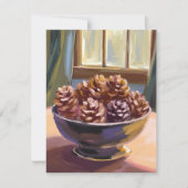 松ぼっくり 秋 水彩 シーズンカード (正面)