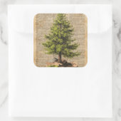 松や杉やクリスマスツリー辞書アート スクエアシール (バッグ)