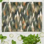 松エレガントの木柄 | 森素朴林 キッチンタオル (折り畳み)