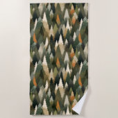 松エレガントの木柄 | 森素朴林 ビーチタオル (正面)