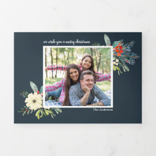 松エレガントはクリスマスエレガントに3枚の写真を載せる 三つ折りクリスマスカード