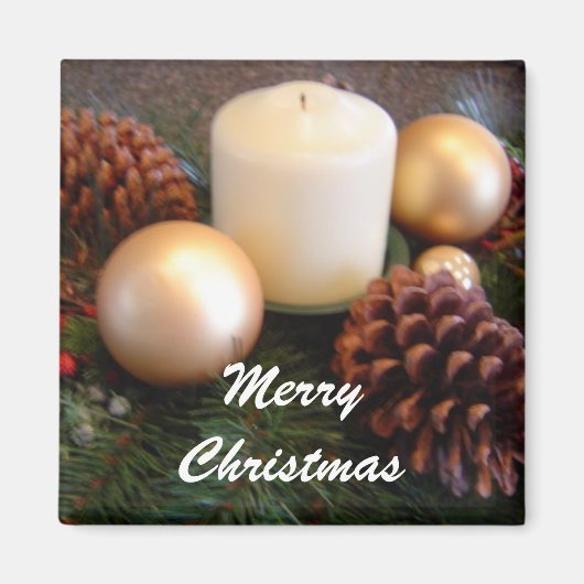 松エレガント円錐付きキャンドル マグネット (正面)