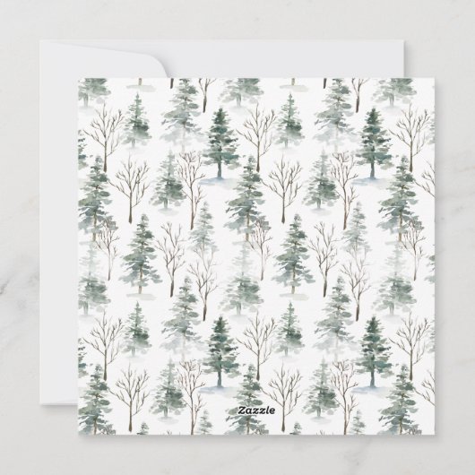 松エレガント木のクリスマスグリーティング シーズンカード (裏面)